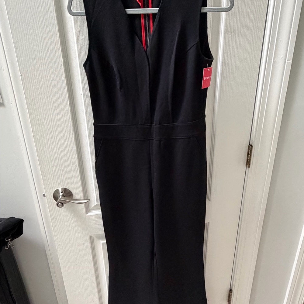 SPANX Black V-Neck Jumpsuit